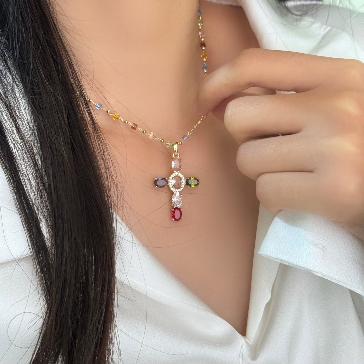 The 12 Gemstones Cross — Faith That Shines From the Heart