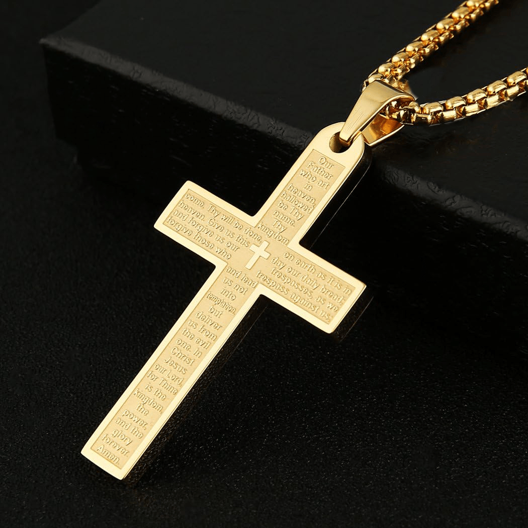 The Lord's Prayer Cross — His Word Around Your Neck Every Day