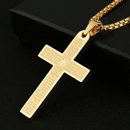 The Lord's Prayer Cross — His Word Around Your Neck Every Day