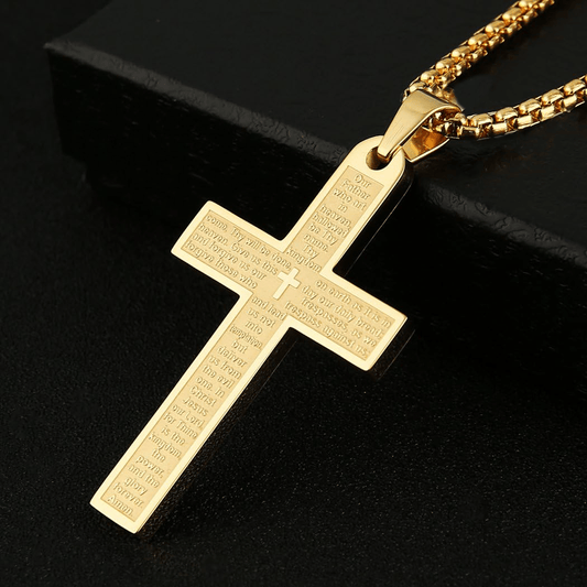 The Lord's Prayer Cross — His Word Around Your Neck Every Day