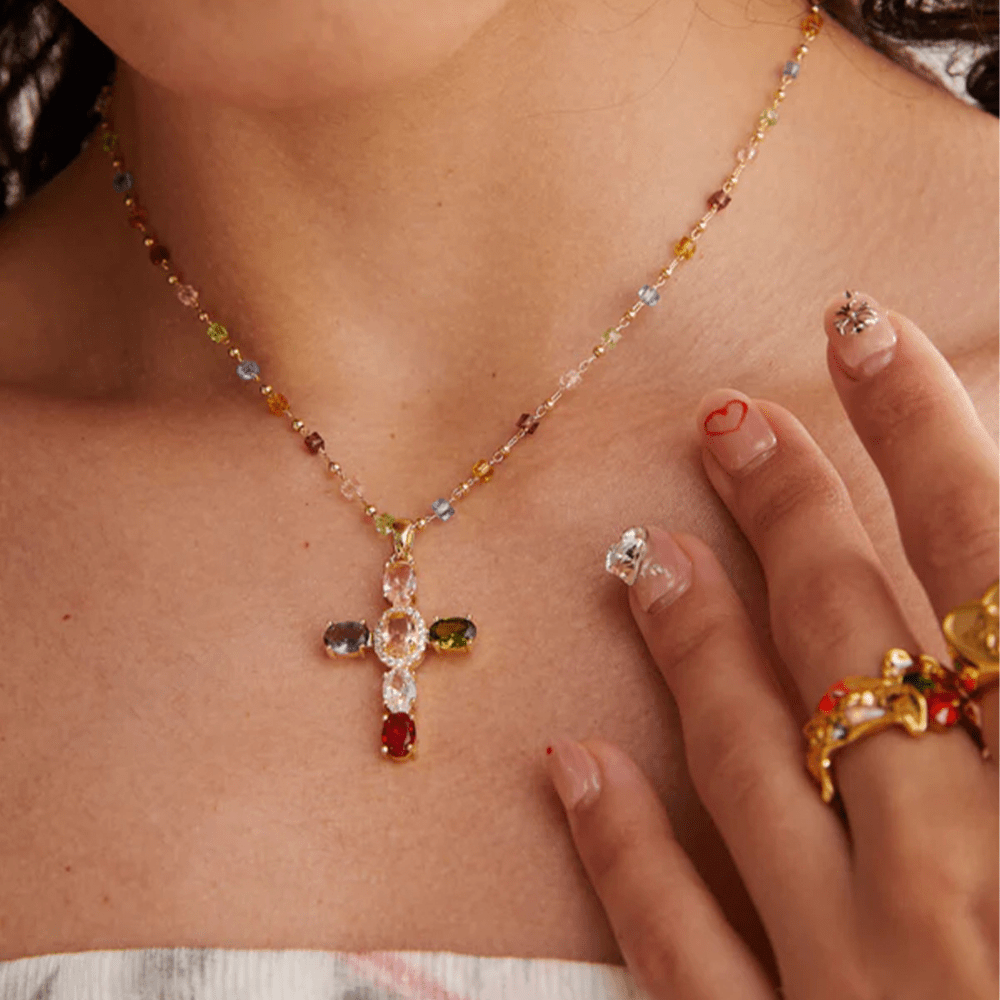 The 12 Gemstones Cross — Faith That Shines From the Heart
