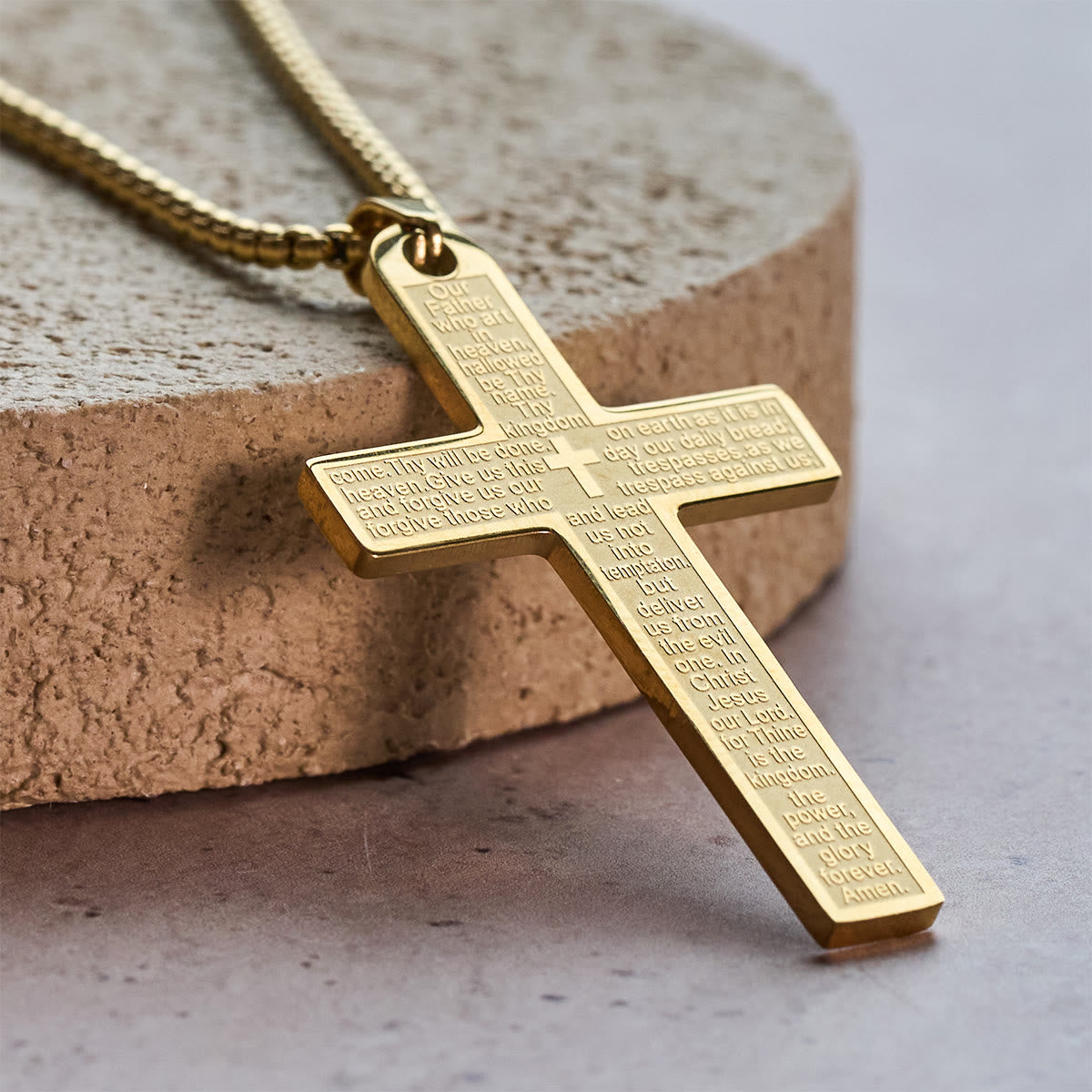 The Lord's Prayer Cross — His Word Around Your Neck Every Day