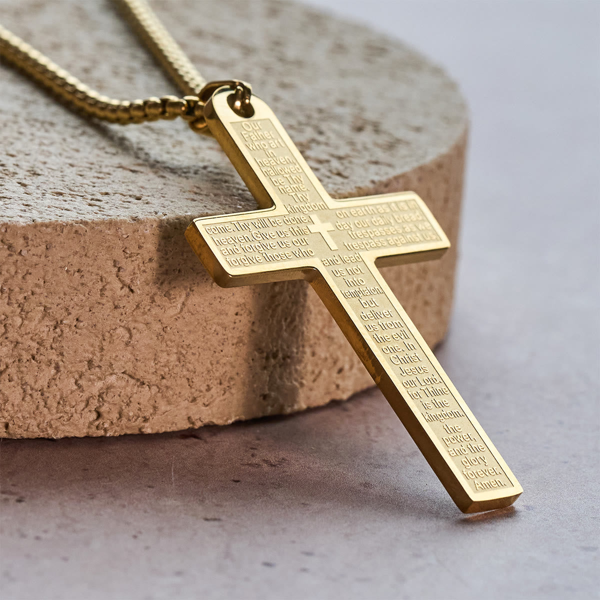 The Lord's Prayer Cross — His Word Around Your Neck Every Day