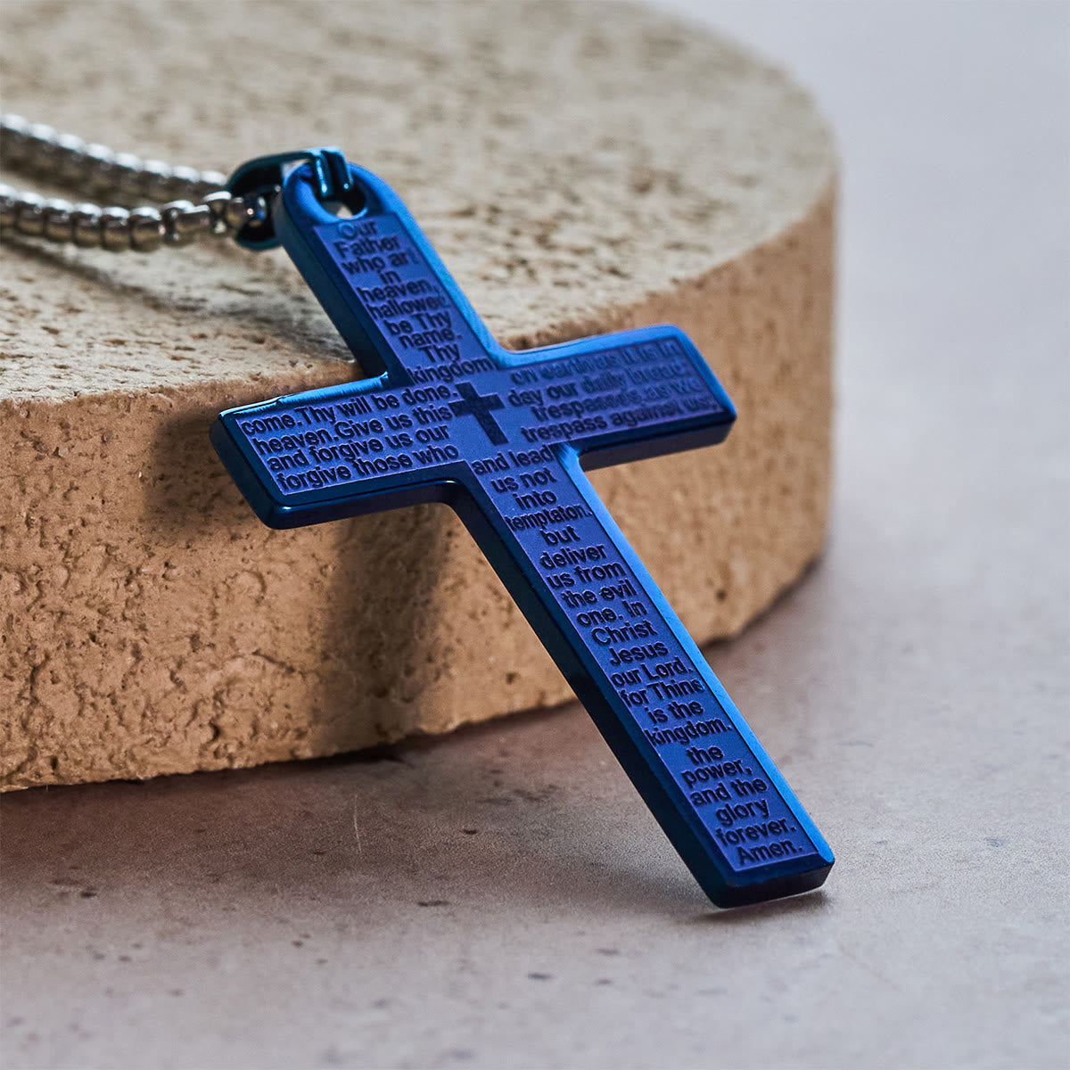 The Lord's Prayer Cross — His Word Around Your Neck Every Day