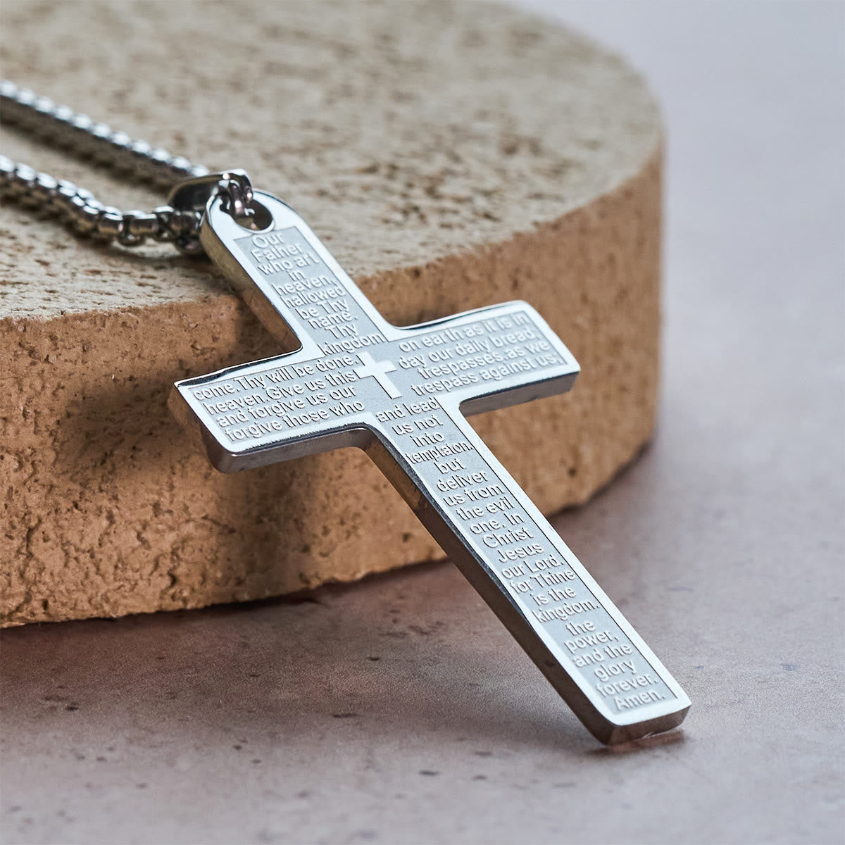 The Lord's Prayer Cross — His Word Around Your Neck Every Day