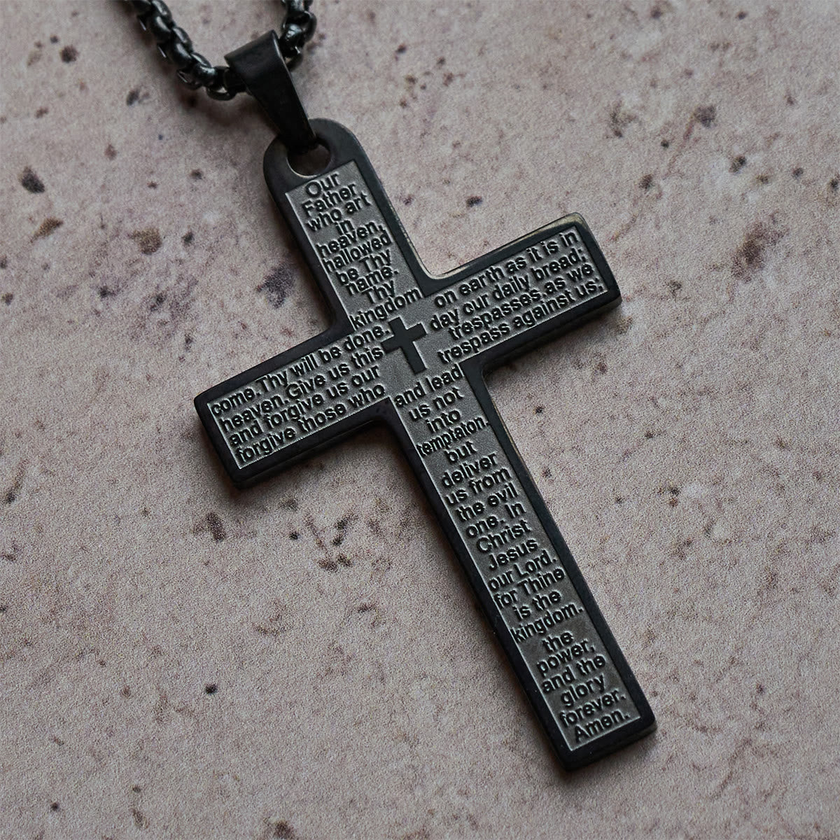 The Lord's Prayer Cross — His Word Around Your Neck Every Day