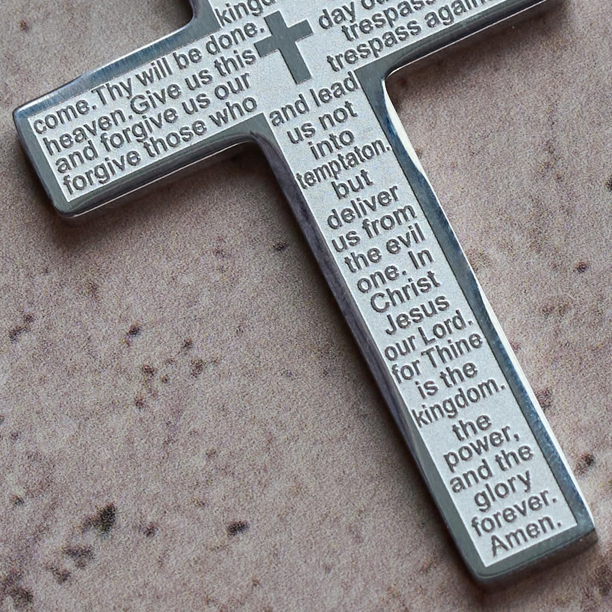 The Lord's Prayer Cross — His Word Around Your Neck Every Day
