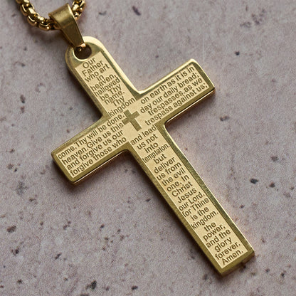 The Lord's Prayer Cross — His Word Around Your Neck Every Day