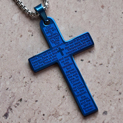 The Lord's Prayer Cross — His Word Around Your Neck Every Day