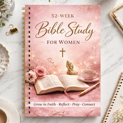 52-Week Bible Study Journal for Women — Grow in Faith, Reflect, Pray & Connect