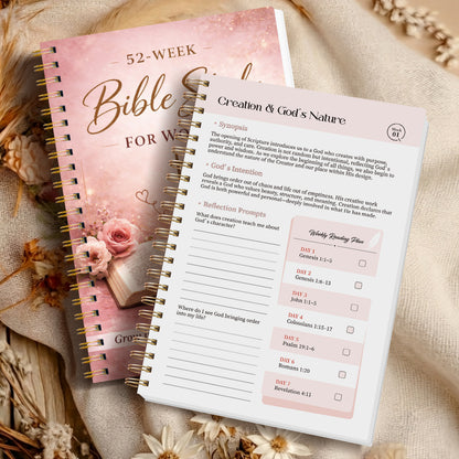 52-Week Bible Study Journal for Women — Grow in Faith, Reflect, Pray & Connect